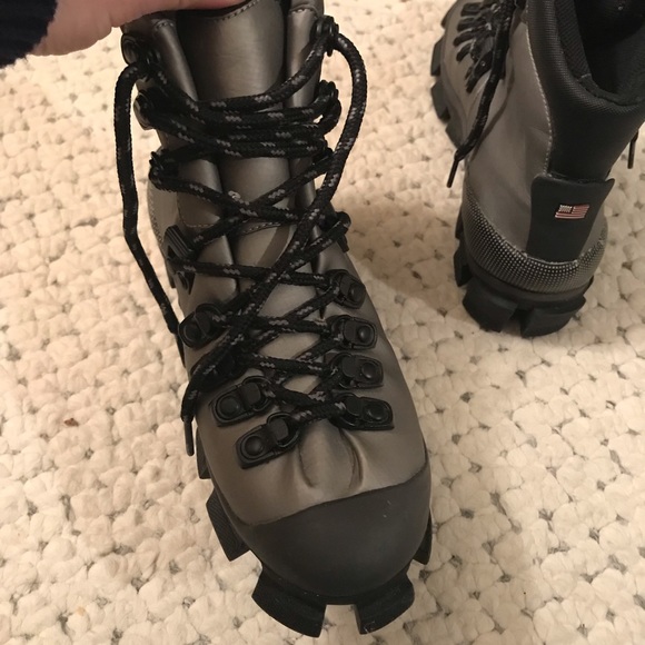 Ralph Lauren Sport Lugged Sole Boots 8 RARE! New Gunmetal Snow Hiking OOAK ankle - Picture 5 of 8